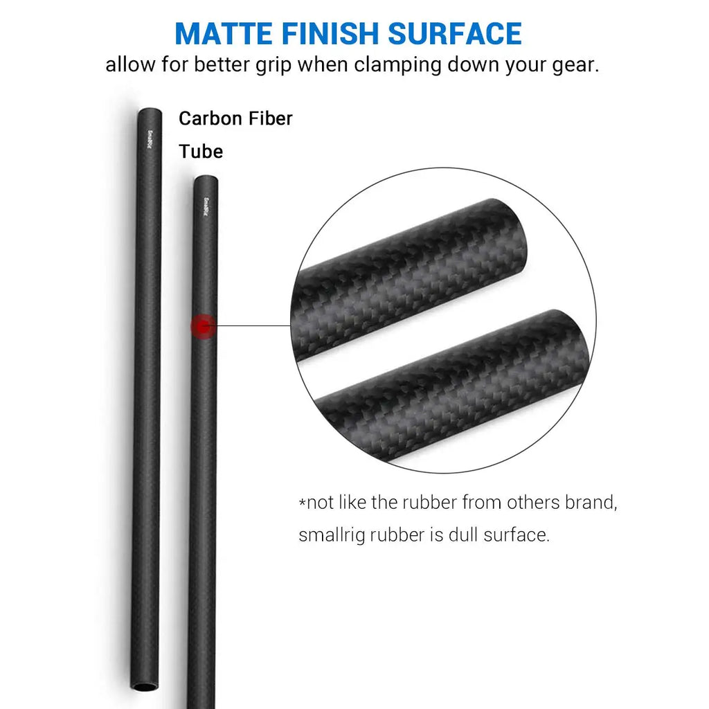 SmallRig 15mm Carbon Fiber Rod Precision Crafted Support Rods 12 inch/30 cm Long for Camera Shoulder Rig System-851 (2Pcs Pack)