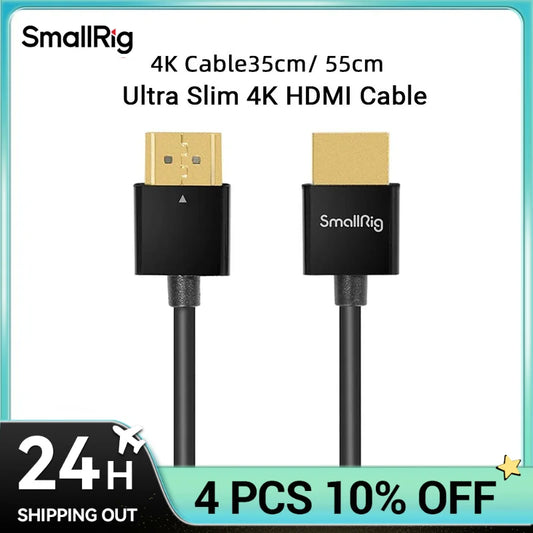 SmallRig Ultra Slim 4K 60HZ 2.0 Cable 33/55cm for DSLR/ Monitor/ Wireless Video Transmitter & Receiver 2956/2957