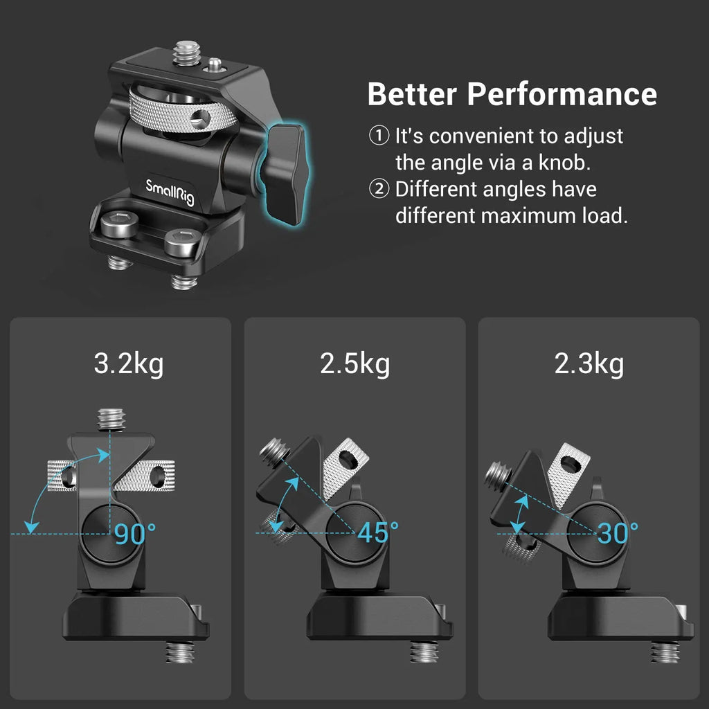 SmallRig DSLR Camera Clamp Swivel and Tilt Adjustable Monitor Mount w/ Screws Mount for Monitor Flash Light DIY Attachment 2904B