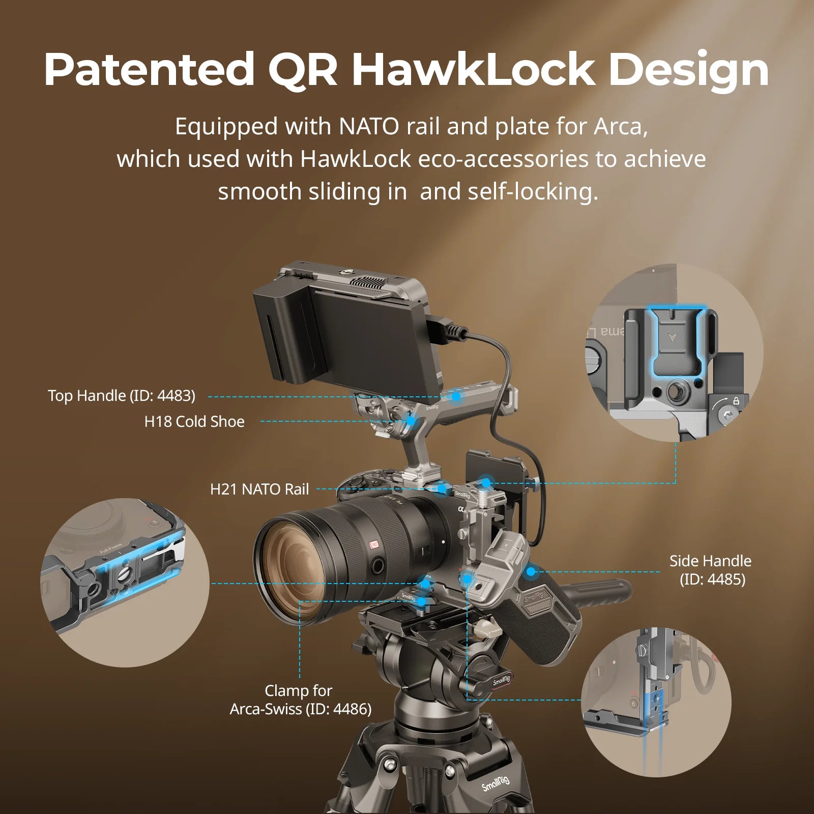 SmallRig FX3 / FX30 Advanced Cage Kit, HawkLock Quick Release Cage Kit for Sony FX3 / FX30 with Top Handle, Cable Clamp 4771