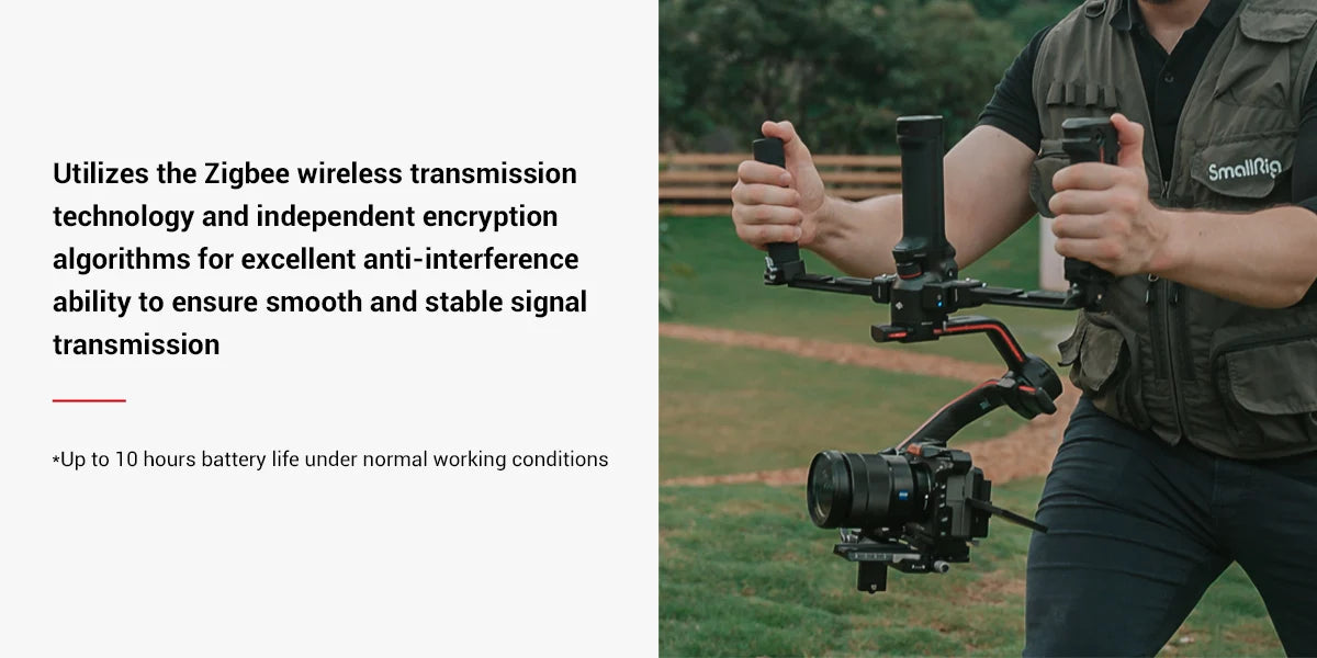 SmallRig Wireless Control Dual Handgrip for DJI RS 2 / RS 3 Pro /RS 4 / RS 4 Pro Free Controls Stabilizer Quick-Release Handgrip