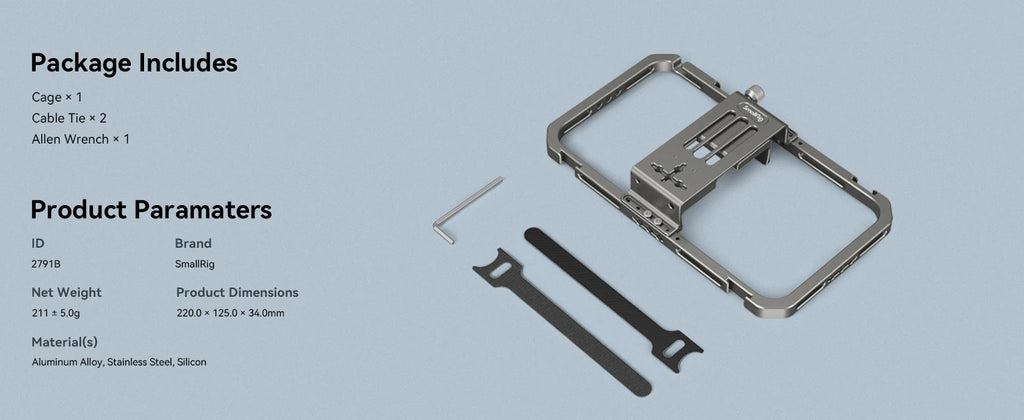 SmallRig Universal Mobile Phone Cage Smartphone Video Rig Filmmaking Vlogging Case