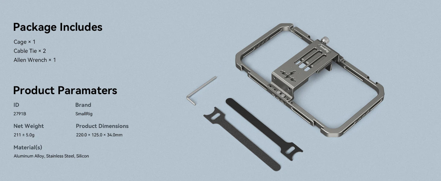 SmallRig Universal Mobile Phone Cage Smartphone Video Rig Filmmaking Vlogging Case
