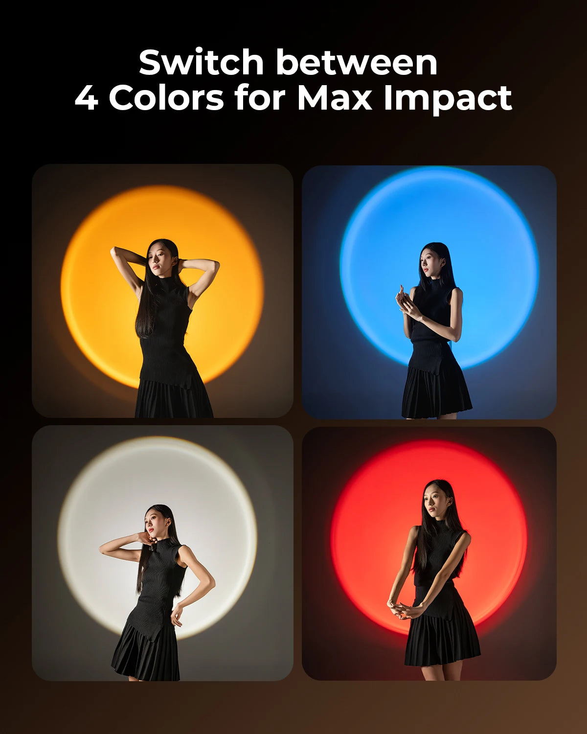 SmallRig Portable Focusable RF 10C LED Video Light 4 Colors Mini spotlight 10W