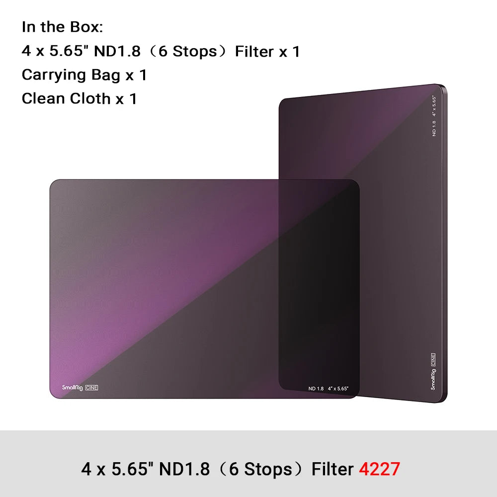 SmallRig 4 x 5.65 ND 0.3 /0.9/1.5/1.8/2.1（1/3/5/6/7 Stop）Filter Waterproof Anti-scratch For With 4 x 5.65" Matte Box System