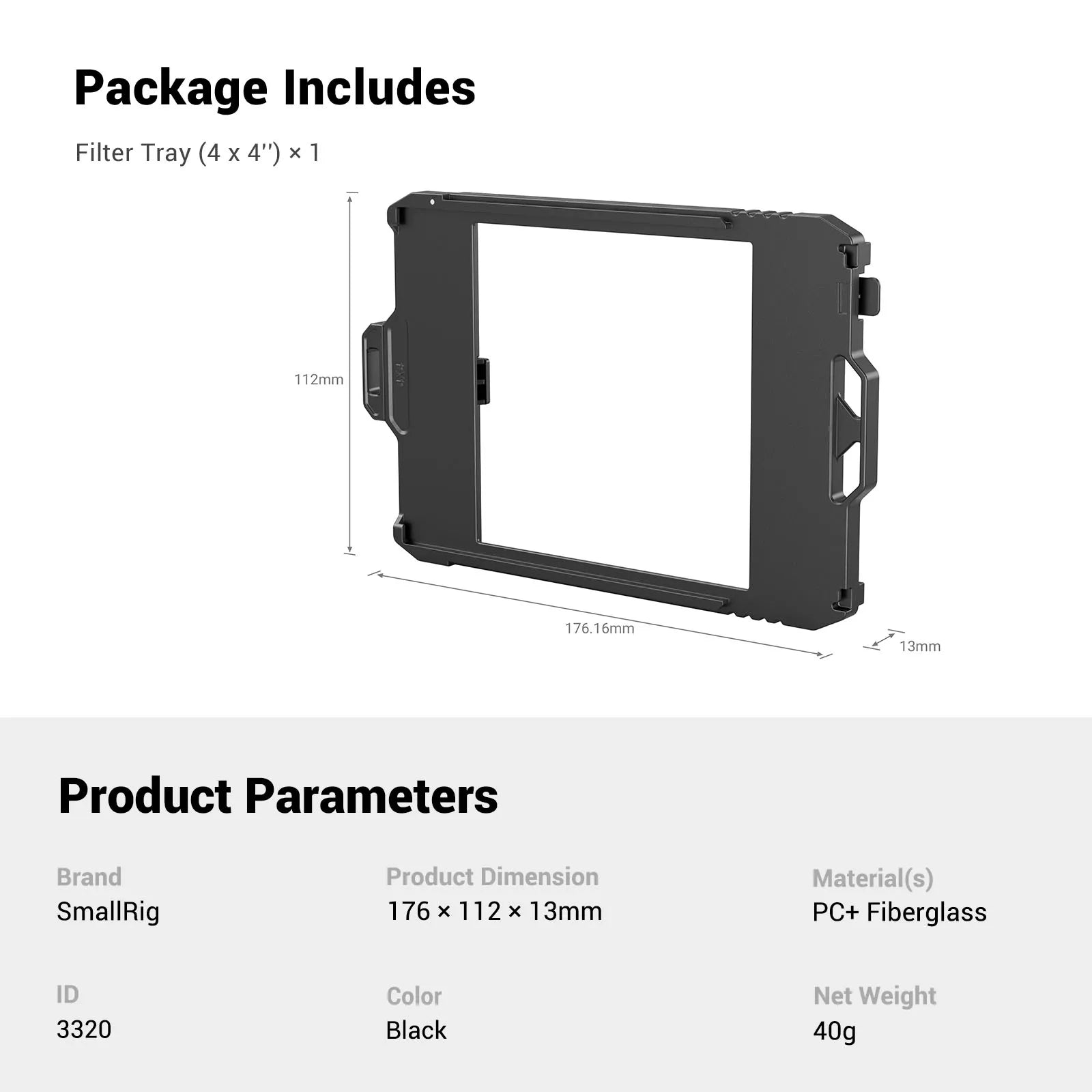 Bandeja de filtro SmallRig (4 x 4) formas parte de Mini Matte Box 3375 3196 50% DE DESCUENTO Mini Matte Box Parte para filtros 4 x4