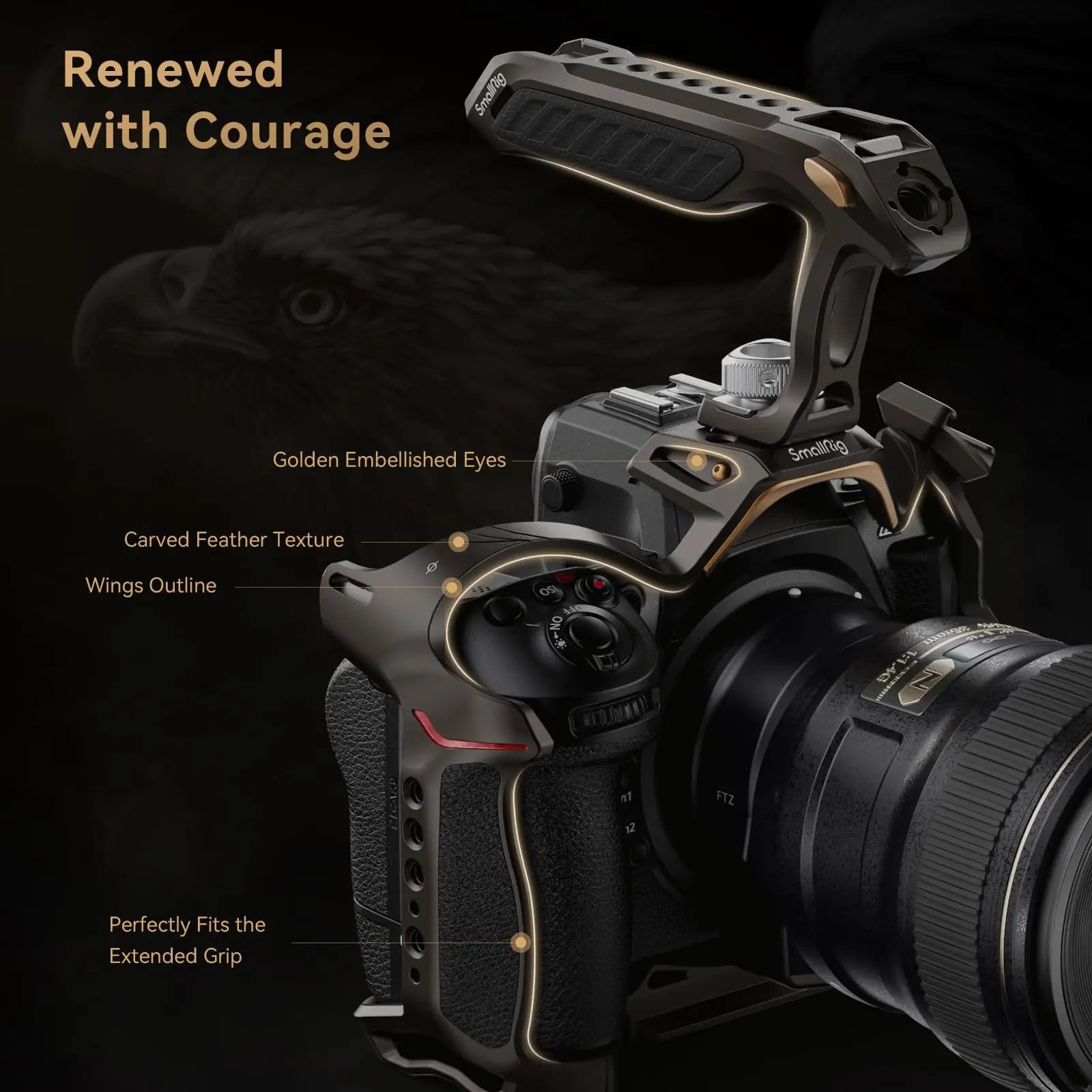 SmallRig New Design “Night Eagle” Cage for Nikon Z 8 with Detachable Cold Shoe Arca-Swiss Quick Release Plate for DJI RS 4316