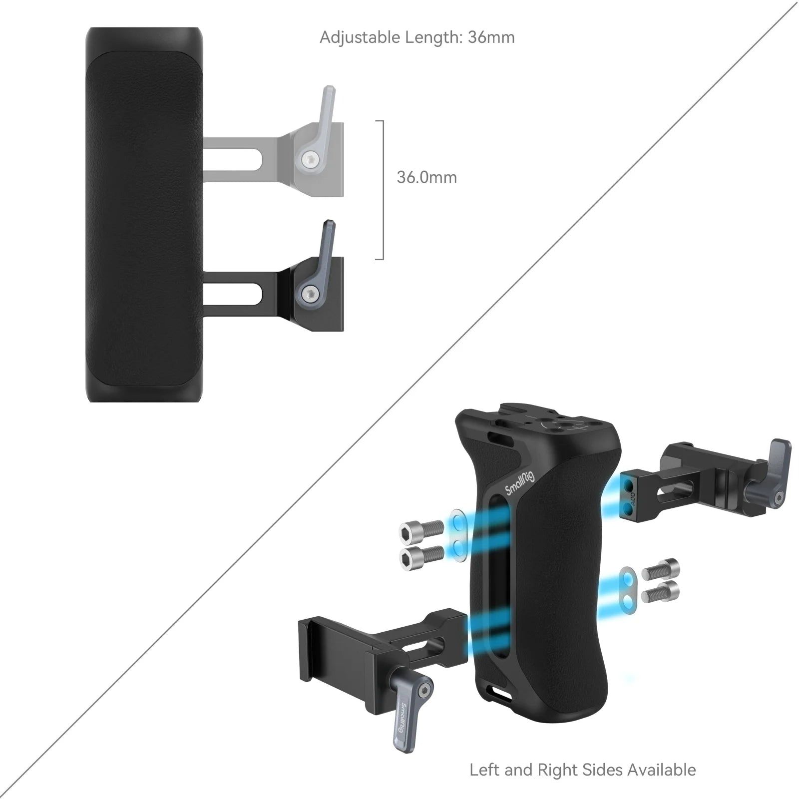 SmallRig Arca-Type Side Handle Designed to Facilitate Camera Movement and Stabilize Dualhand Shooting for ARCA-Swiss Mount Plate