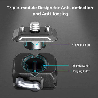 SmallRig Drop-in HawkLock Universal Mini Quick Release Clamp and Plate QR Plate Tripod Mount Adapter
