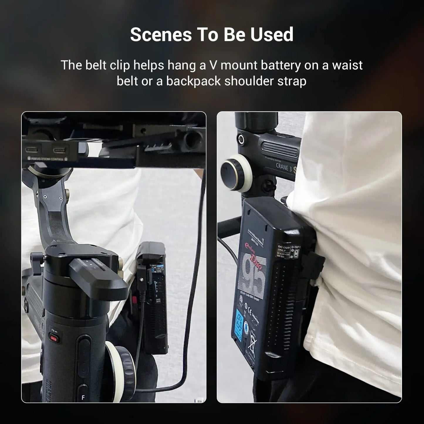 SmallRig Universal Mini V Mount Battery Plate with Belt Clip For A7S3 and other camera V mount batteries 2990