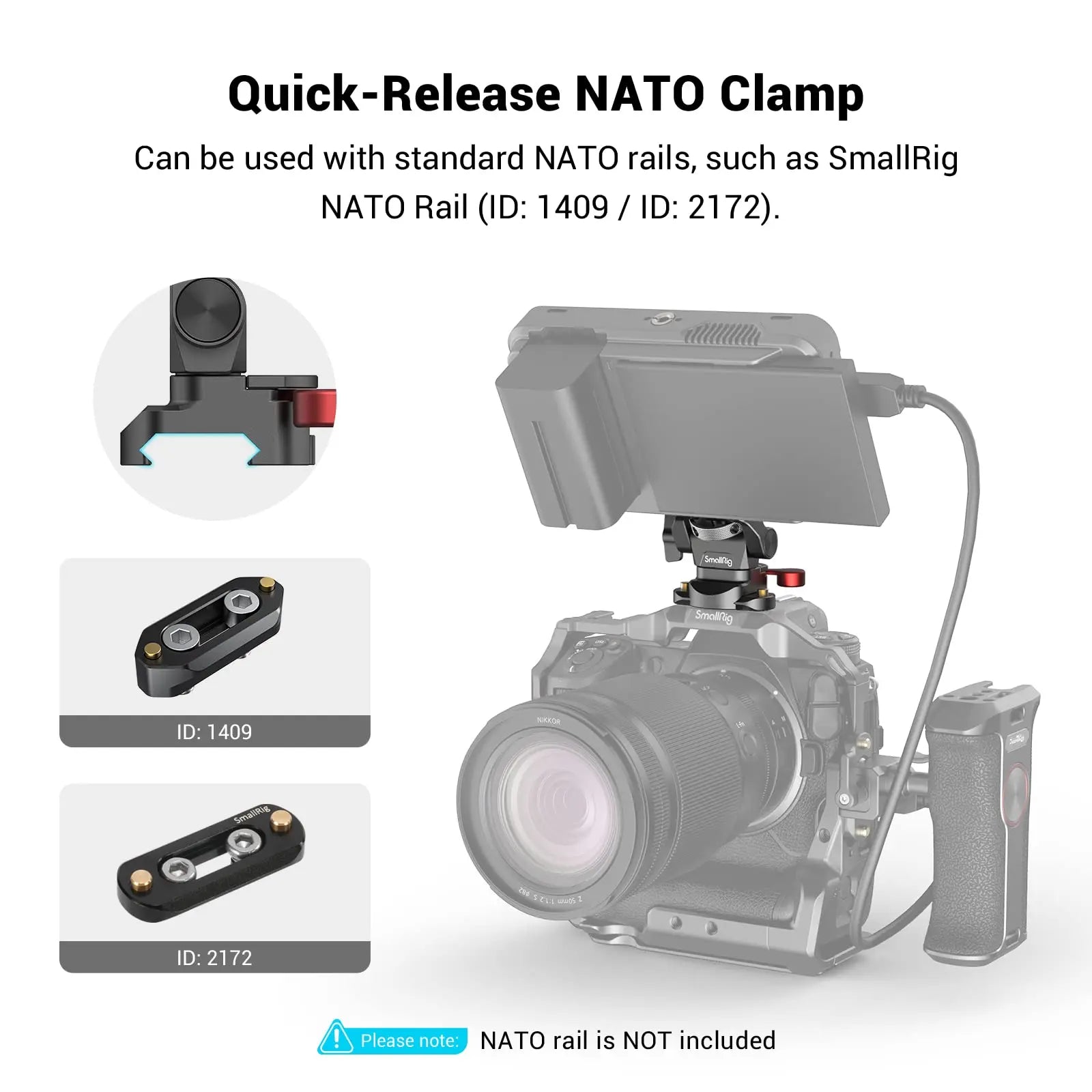 SmallRig Swivel and Tilt Adjustable Monitor Mount with NATO Clamp