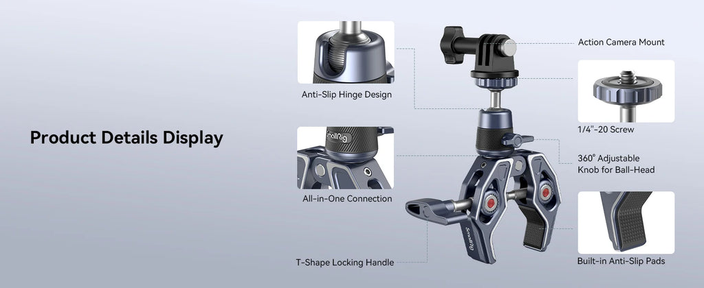 SmallRig Super Clamp Camera Mount Clamp with 360° Ballhead