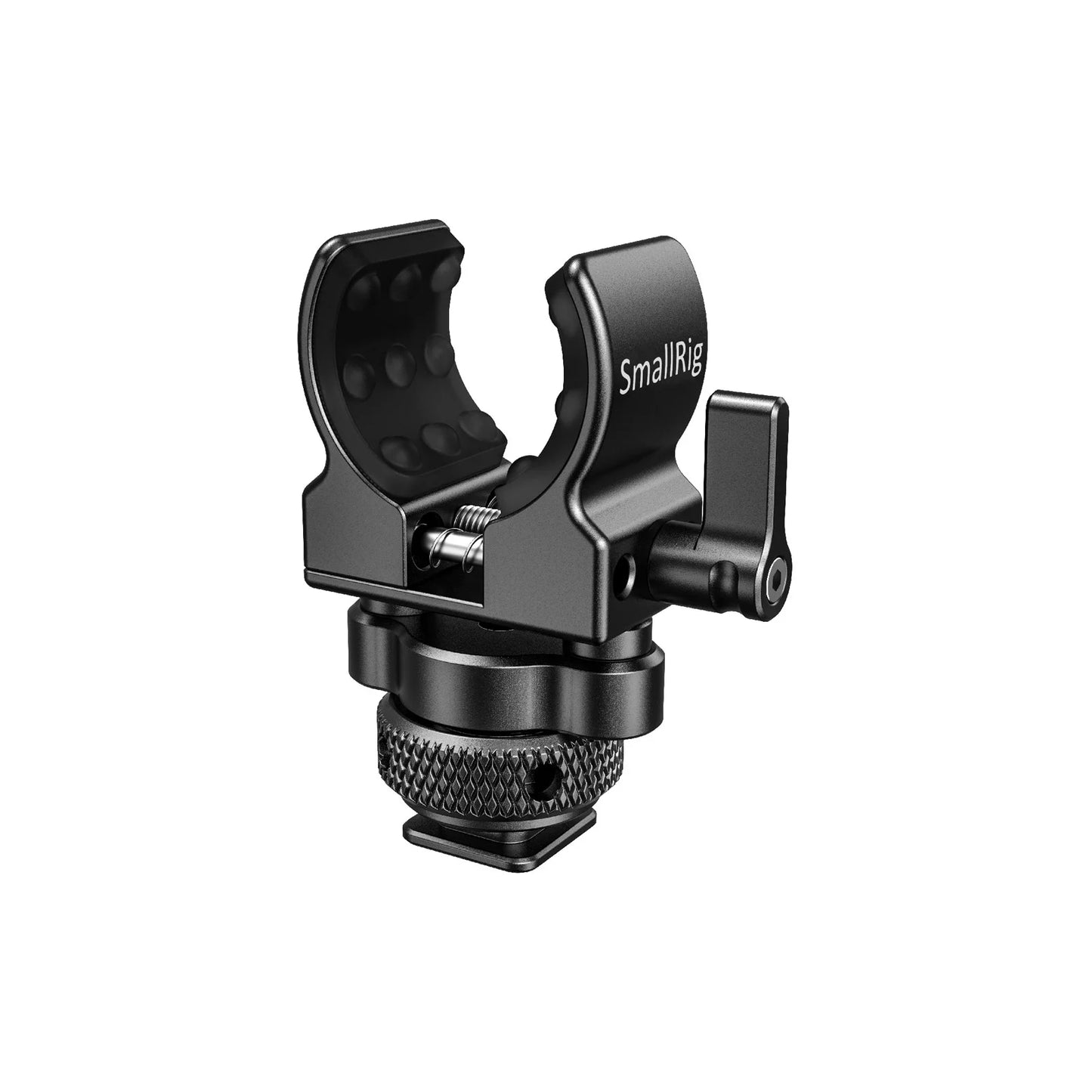 SmallRig Quick Release Cold Shoe Microphone Clamp Shot gun Microphone Holder with soft silicone to absorb bumps & noise BSM2352