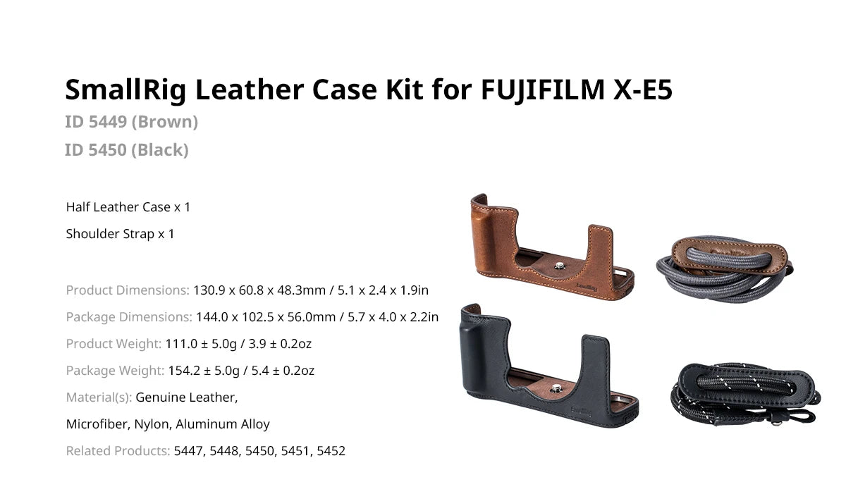 SmallRig Half Case Fujifilm X-E5 with Leather Strap
