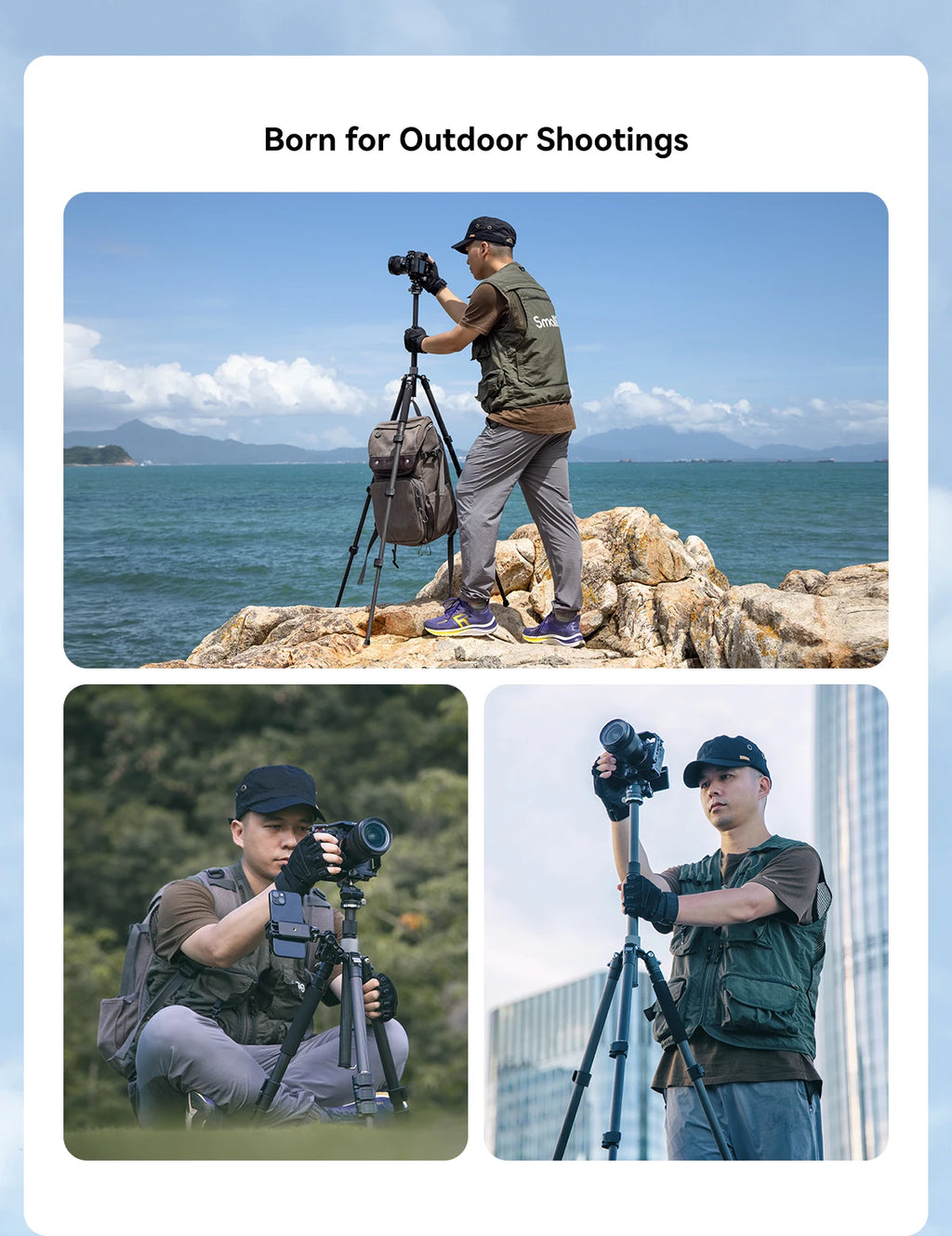 SmallRig Carbon Fiber Tripod with Center Column AP-20 Stable and Lightweight Carbon Fiber Legs Load 12kg Quickly Adjustable 4059