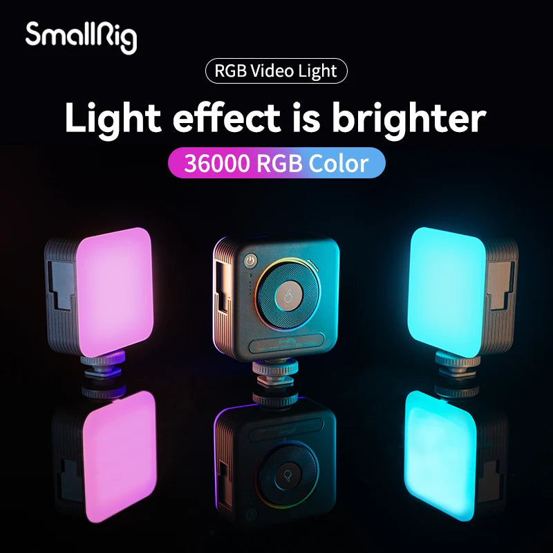 SmallRig P108 RGB Video Light,Portable LED Camera Lights 360°