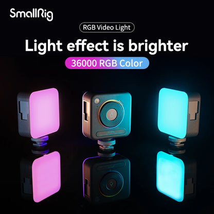 SmallRig P108 RGB Video Light,Portable LED Camera Lights 360°