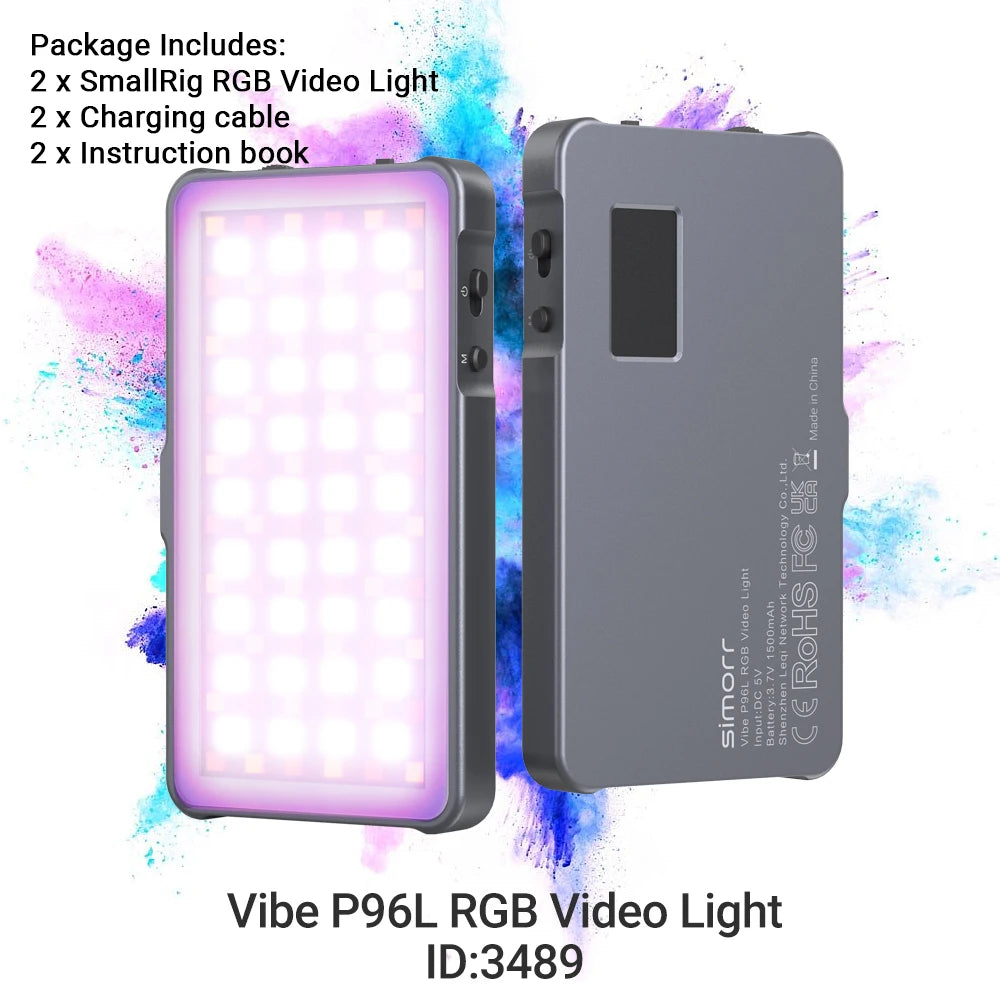 SmallRig P96L RGB Video Light, Portable LED Camera Light