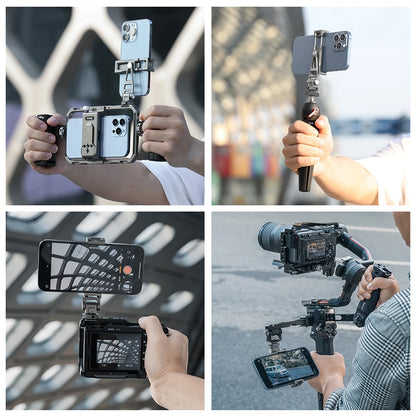 SmallRig Multifunctional Universal Metal Smartphone Holder with Cold Shoe Mount and 1/4"-20 Threaded Holes Portable 3559