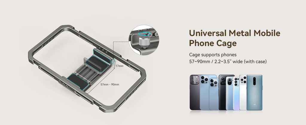 SmallRig Universal Phone Cage Smartphone Video Rig Kit with Handles, Handheld Filmmaking Vlogging Case