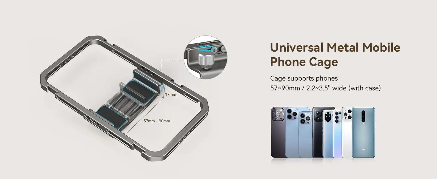 SmallRig Universal Phone Cage Smartphone Video Rig Kit with Handles, Handheld Filmmaking Vlogging Case