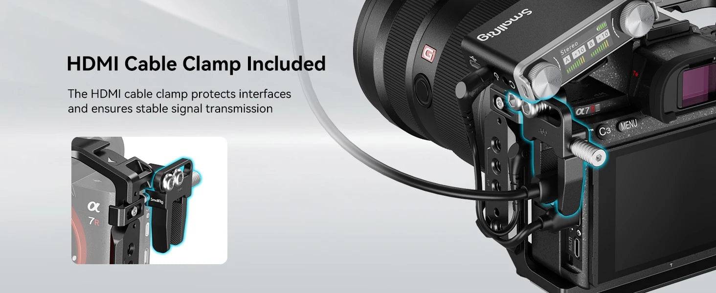 SmallRig A7 III / A7R III Cage Kit with Top Handle Cable for Sony Alpha 7 III / Alpha 7R III Portable Handheld Kit 4198