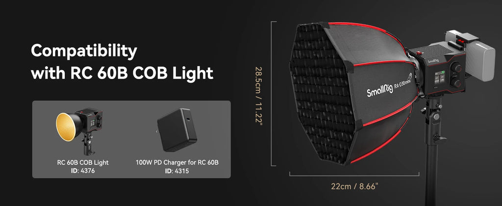 SmallRig Mini Parabolic Softbox RA-D30 RC 60B COB 29cm Quick Release