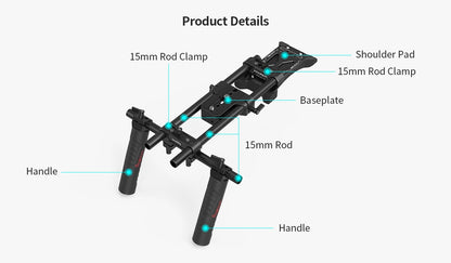 SmallRig Universal Basic Camera Shoulder Mount Kit , Mirrorless, and Small Camera Shoulder Rig - 2896C