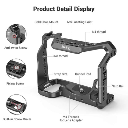 SMALLRIG Camera Cage Only for Sony Alpha 7S III / A7S III / A7SIII / A7S3 Formfitting Full Cage with 1/4"-20 & 3/8"-16 Threads