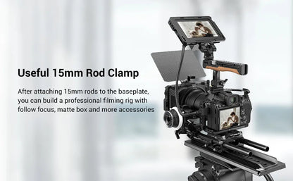 SmallRig Lightweight Base Plate Riser System For Sony with Dual 15mm Rod Clamp Plate for Manfrotto Style 40% Lighter