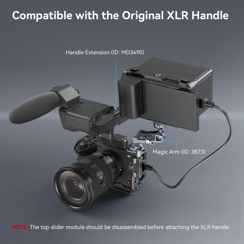 SmallRig Cage for Sony FX30 FX3, with Nato Rail Cable Clamp Cold Shoe, FX30 Camera Cage Compatible with Original XLR Handle-4183