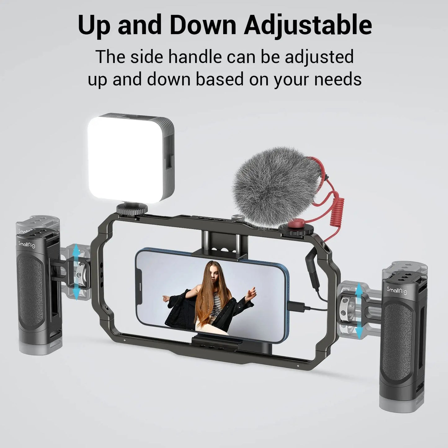 SmallRig Side Handle for iPhone 14 Smartphone Cage Phone Video Rig Lightweight 1/4 Threads Universal Quick Release Handgrip 2772