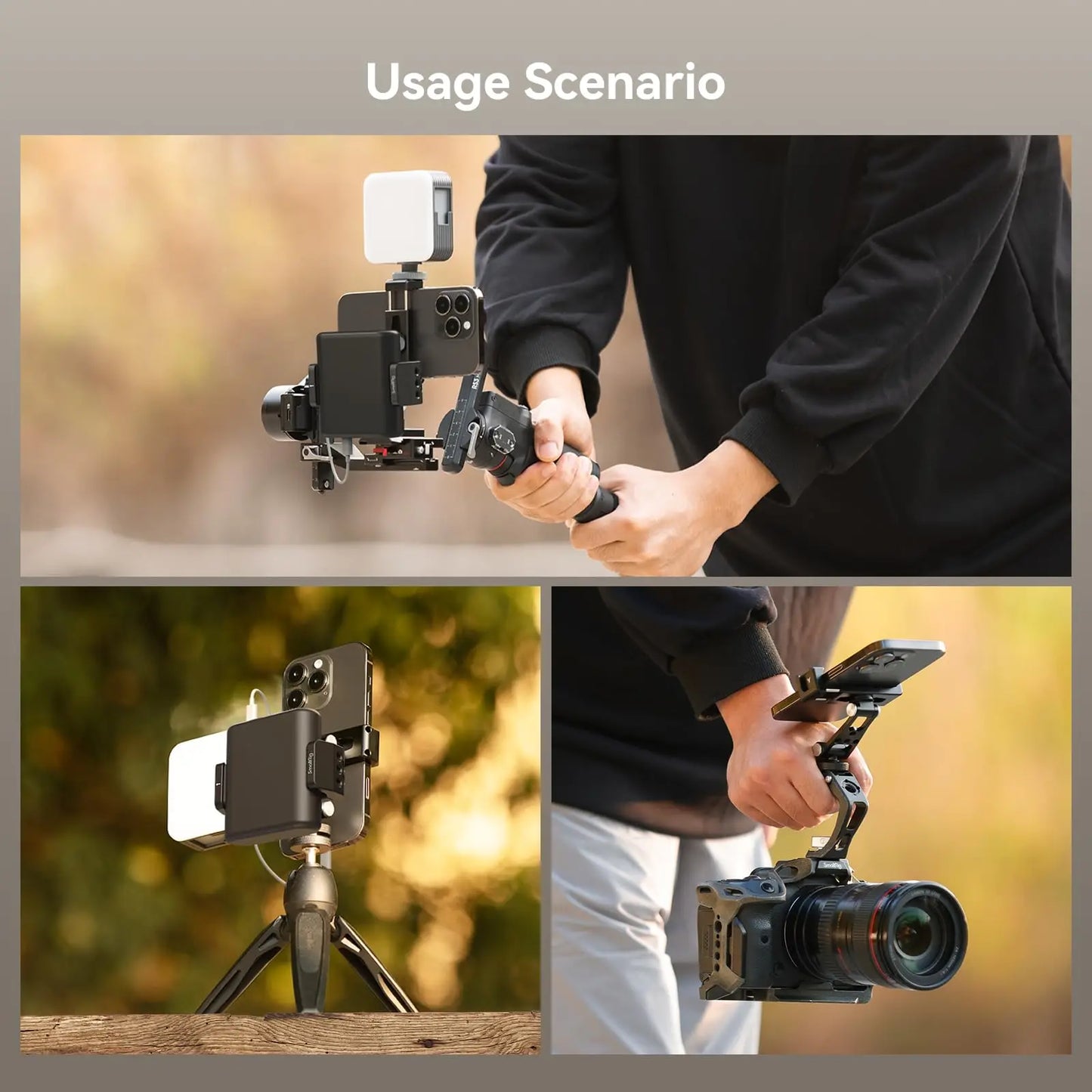 SmallRig Metal Phone Holder with Cold Shoe for 57-88mm
