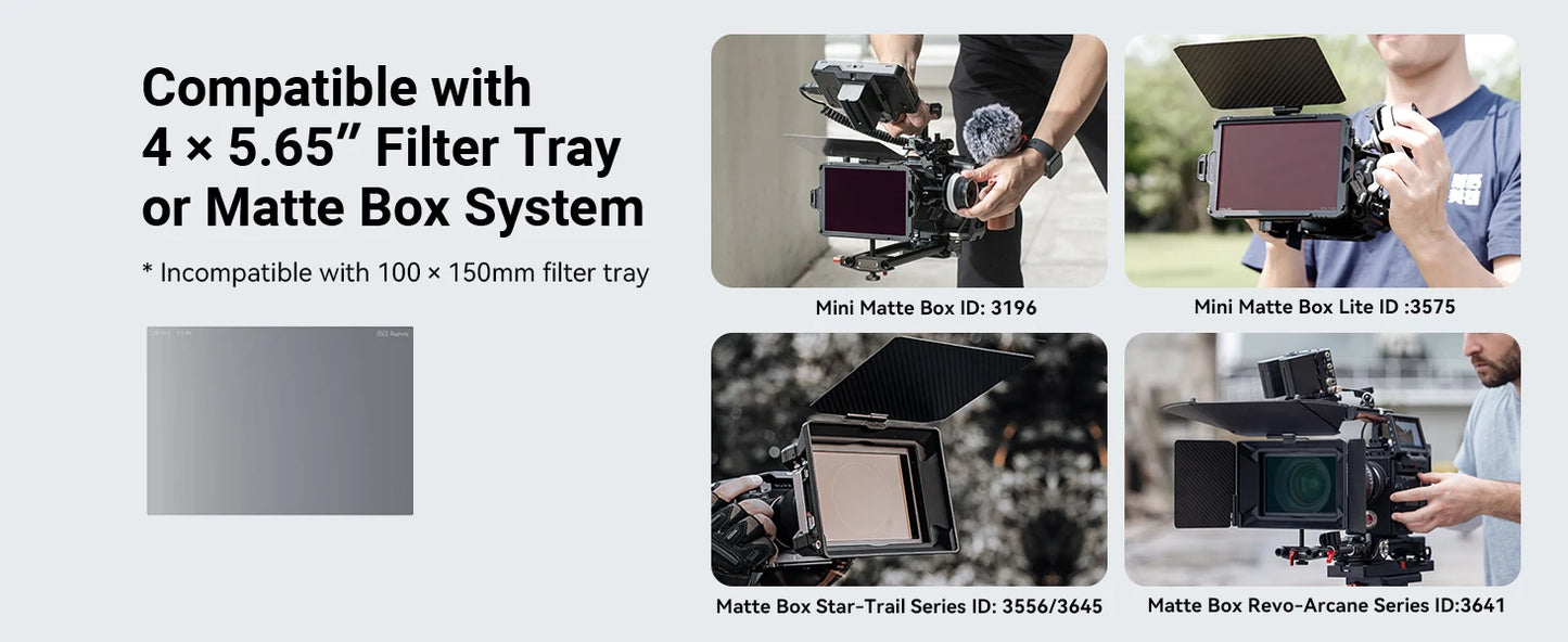 SmallRig 4 x 5.65 ND 0.3 /0.9/1.5/1.8/2.1（1/3/5/6/7 Stop）Filter Waterproof Anti-scratch For With 4 x 5.65" Matte Box System