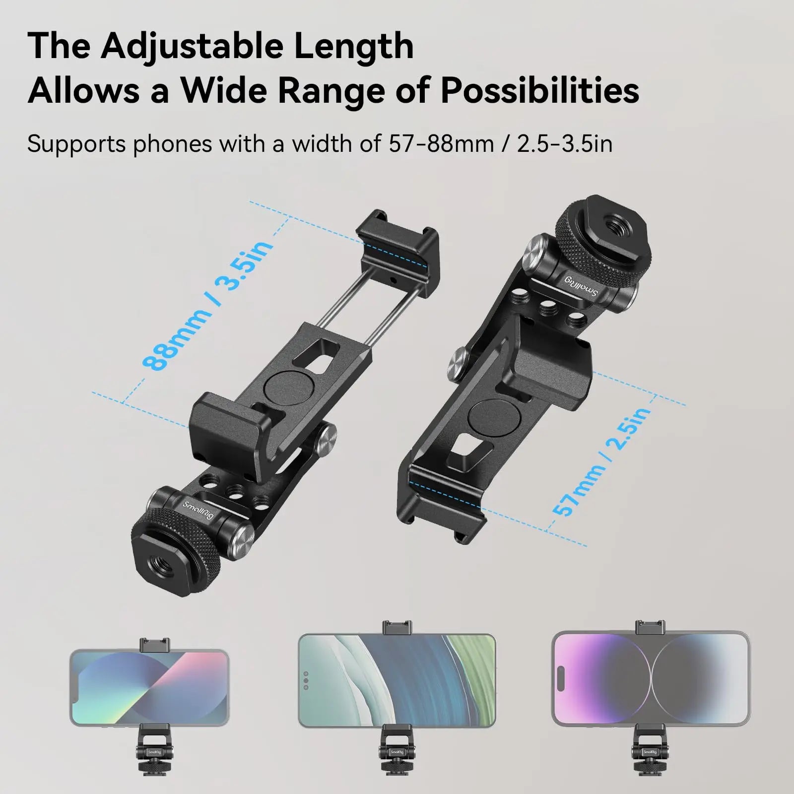 SmallRig Phone Support for DJI Stabilizers,Adjustment Phone Mount Adapter with 1/4"