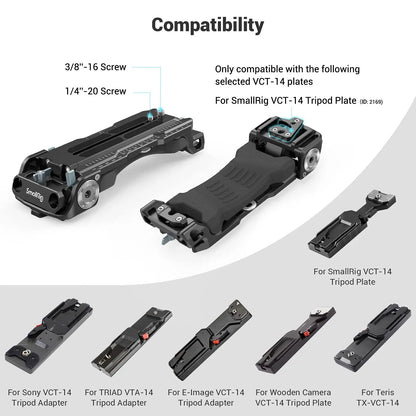 SMALLRIG Quick Release Shoulder Plate for Sony VCT-14 Tripod Adapter with Rosettes Built-in Flat Wrench Shoulder Pad Pro 2837B