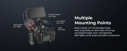 SmallRig mini Side Handle Kit with One Handle and Two Handle Adapters, One Cold Shoe for Sony for Canon for FUJIFILM Camera