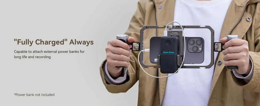 SmallRig Universal SmartPhone Cage & for iPhone 14/13 Pro/Pro Max With Foldable Handles Wireless Controls Rig for iPhone 14 /13/12