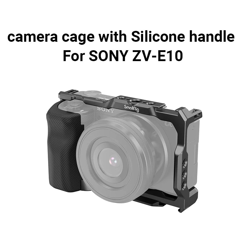 SmallRig for Sony ZVE10 Camera Cage with Silicone Cage handle Built-in Arca quick release plate Cage Rig Kit for Sony ZVE10 3538