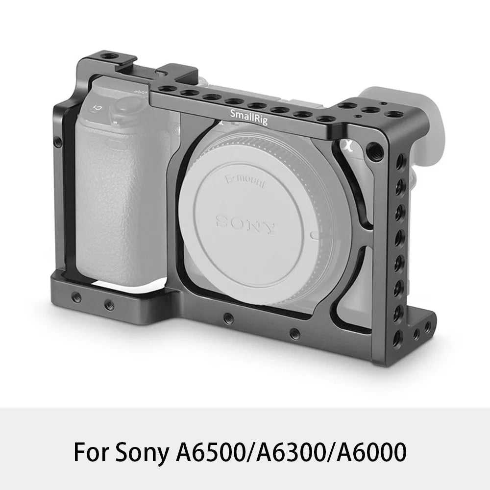 SmallRig Camera Cage only for Sony A6000 A6300 ILCE-6000 ILCE-6300 NEX7, A6000 Cage with 1/4" 3/8" Mounting Points and Cold Shoe