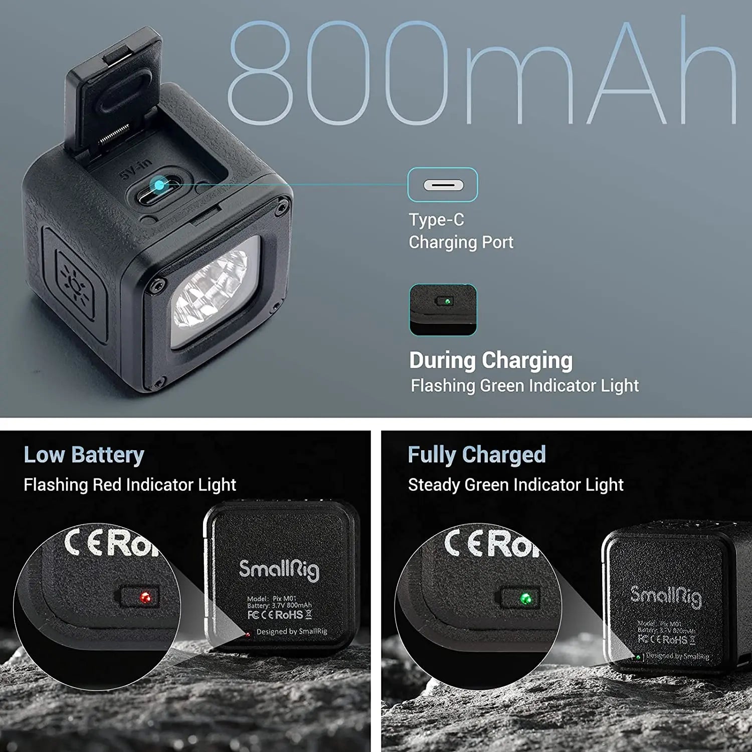 SmallRig LED Video Light Kit DSLR Fill Light Waterproof Portable Camera Light Kit Mini Cube with 8 Color Filters