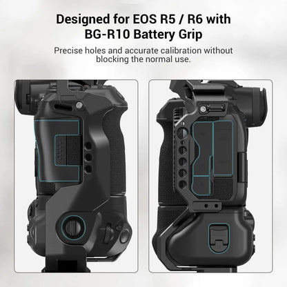 SmallRig EOS R5 R6 R5C Camera Cage for Canon EOS R5/R6/R5C with BG-R10 Battery Grip Aluminum Film Movie Making Camera Video Cage