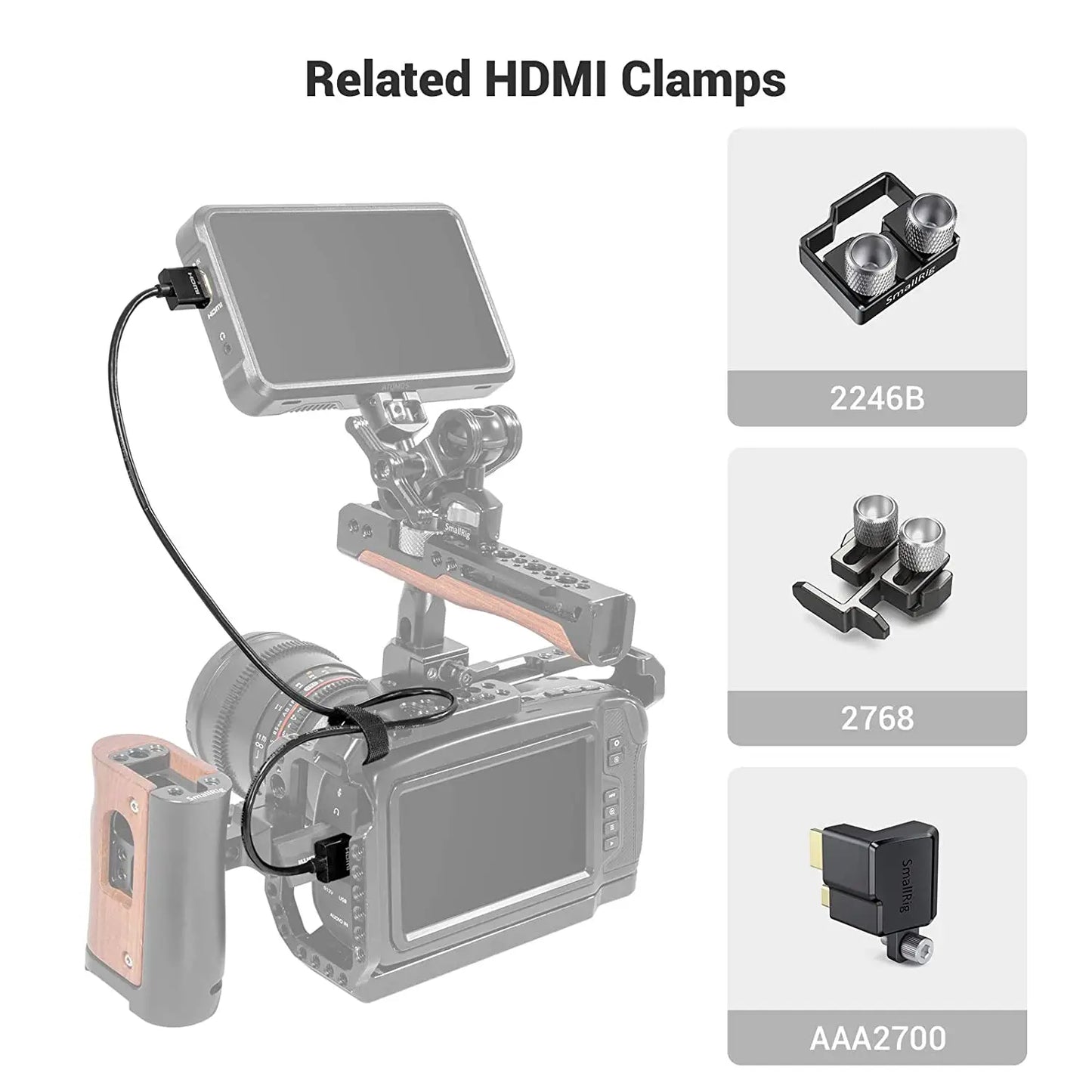SmallRig Ultra Slim High Speed 4K Mini -Sized to Full-Sized Cable C to A /D to A/35cm/ 55cm For Sony/For Nikon/For Canon