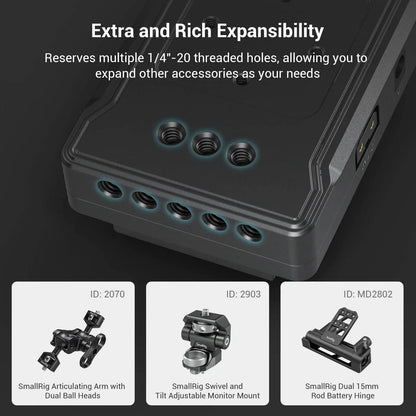 SmallRig V Mount Battery Adapter Plate Power Supply Splitter with Super Clamp Mount For Sony For Canon DSLR Camera 3497
