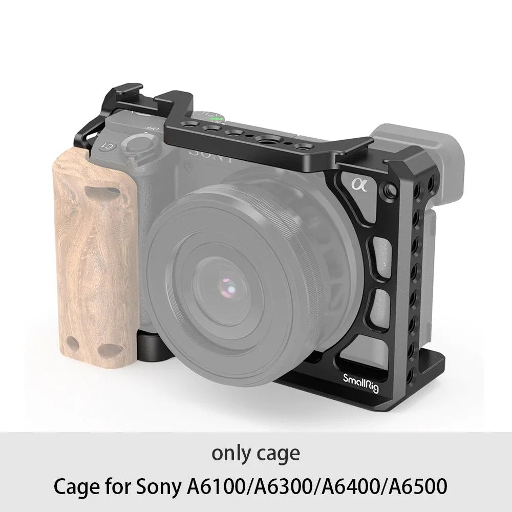 SmallRig DSLR Camera Cage Rig For Sony A6400 with Silicone Handgrip Handle & Cold Shoe for Sony A6100/A6300/A6400 Camera 3164