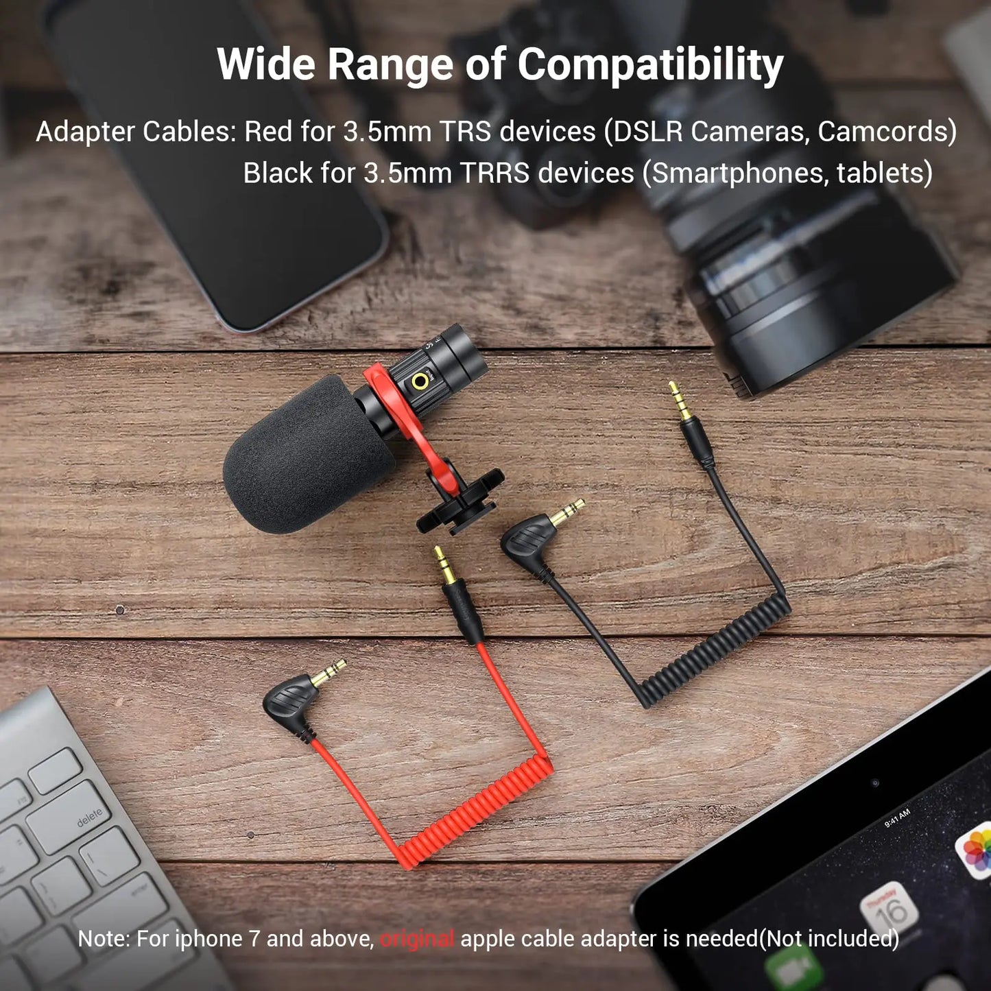 SmallRig S20 On-Camera Microphone with Shock Mount Video Microphone Stereo Mic for DSLR Cameras for iPhone and Smartphones 3468