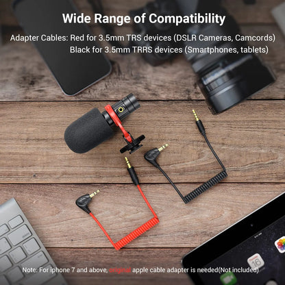 SmallRig S20 On-Camera Microphone with Shock Mount Video Microphone Stereo Mic for DSLR Cameras for iPhone and Smartphones 3468