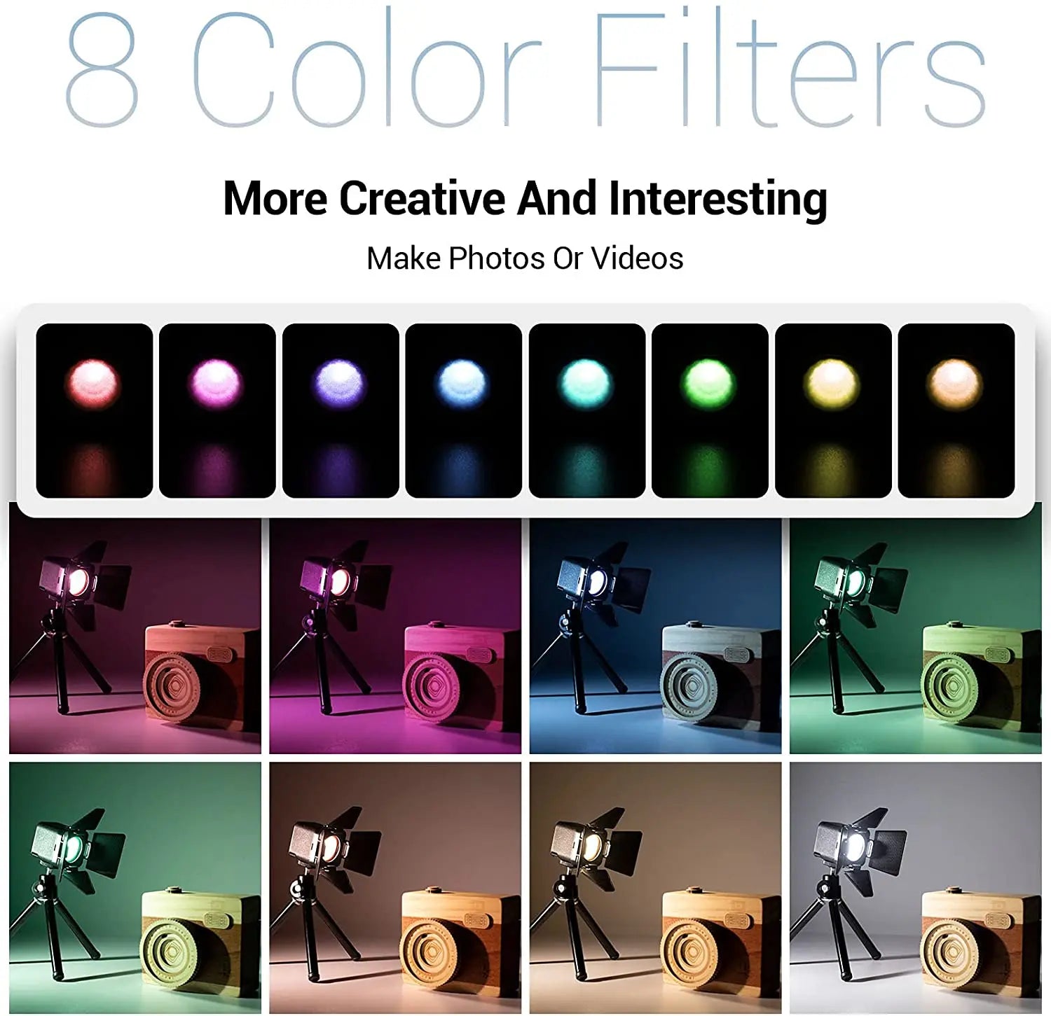 SmallRig LED Video Light Kit DSLR Fill Light Waterproof Portable Camera Light Kit Mini Cube with 8 Color Filters