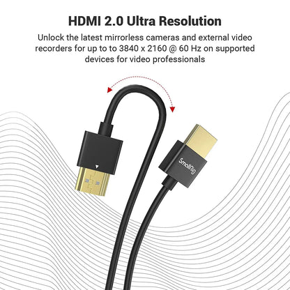 SmallRig Ultra Slim High Speed 4K Mini -Sized to Full-Sized Cable C to A /D to A/35cm/ 55cm For Sony/For Nikon/For Canon