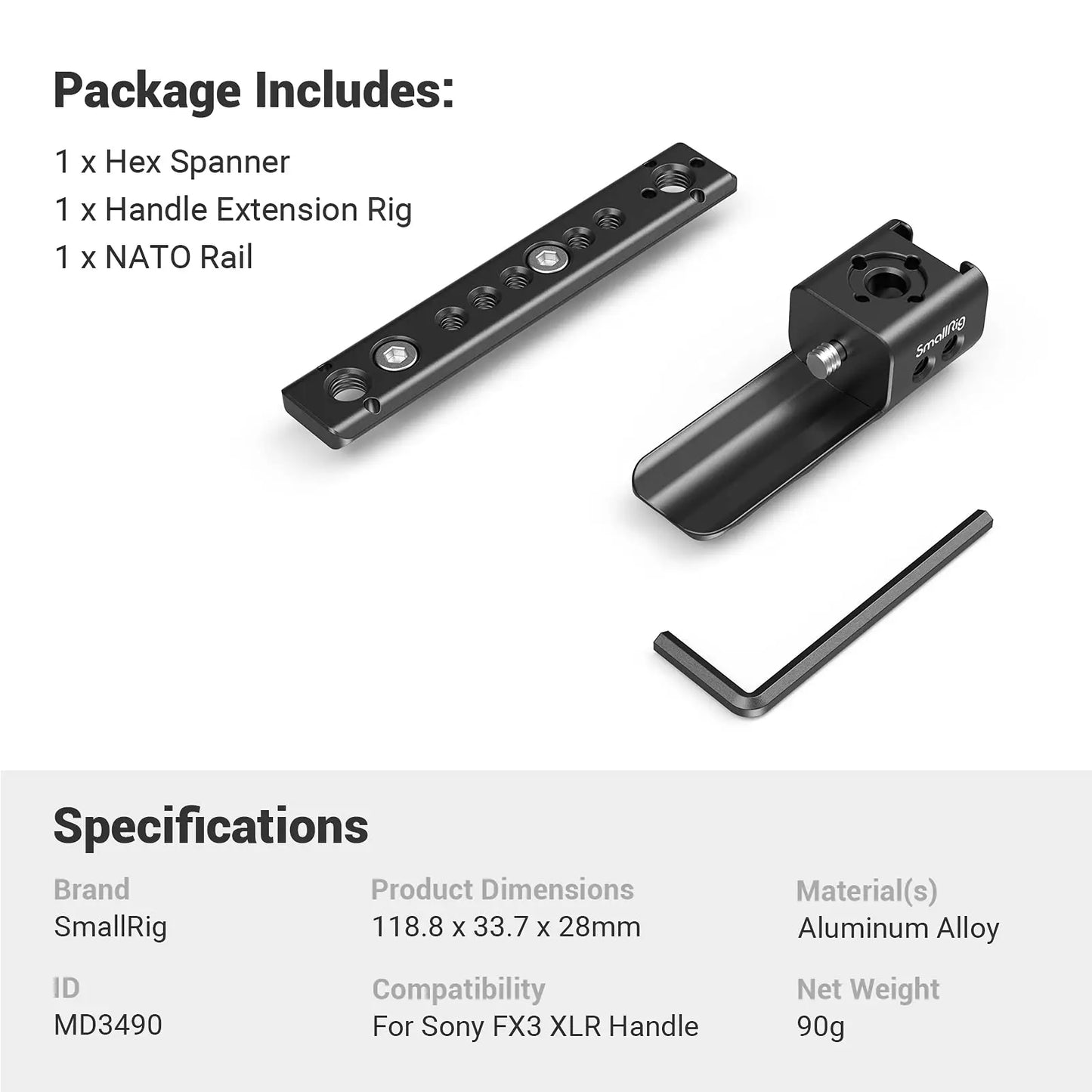 SmallRig Cage for Sony FX30 FX3 XLR Camera Handle Extension Rig For Sony FX3 XLR